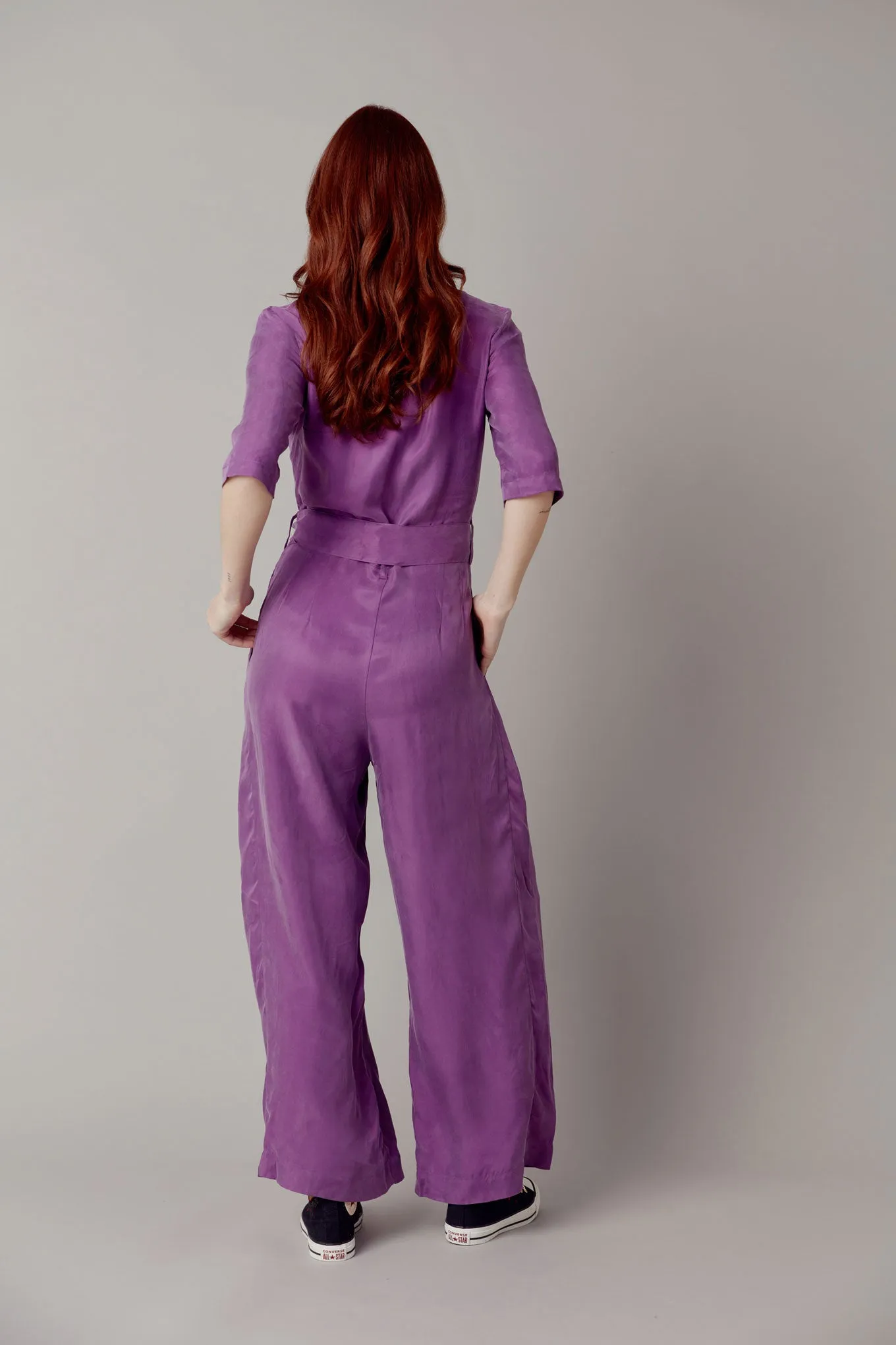 Planet Cupro Jumpsuit Purple
