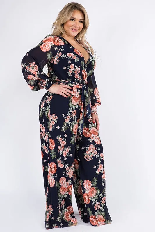 Plus Size Chiffon Jumpsuit