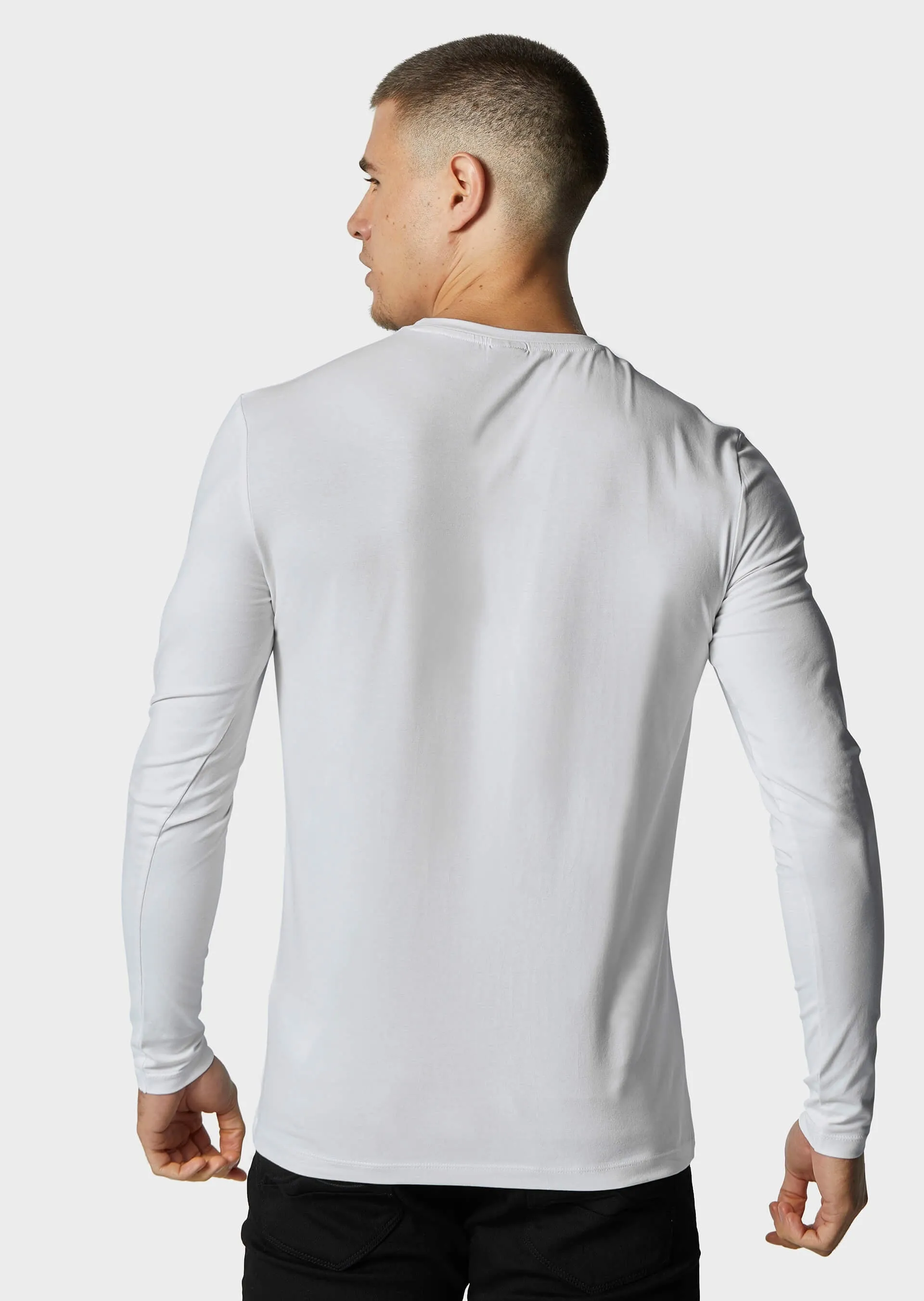 Police Rival White Long Sleeve T Shirt