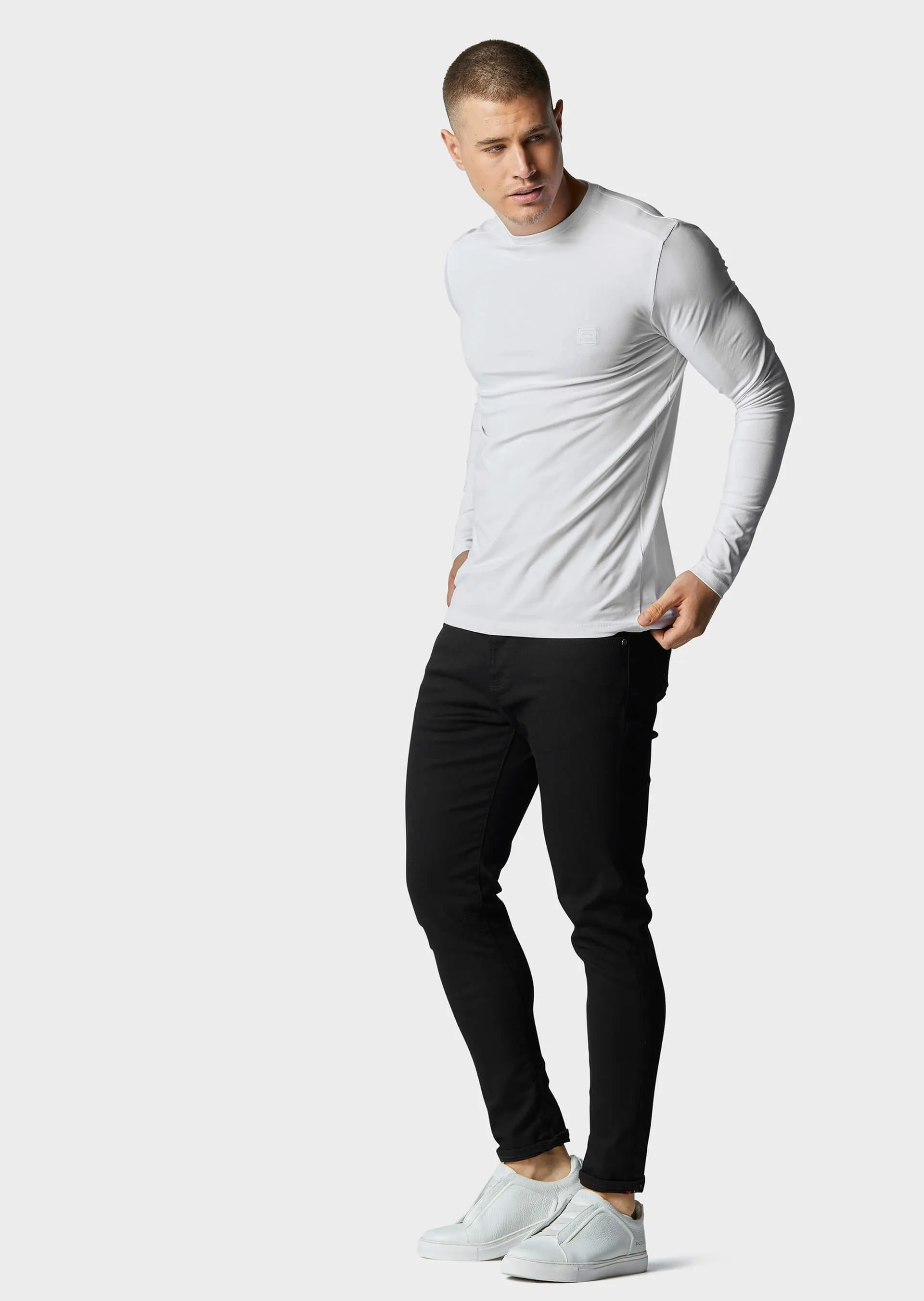 Police Rival White Long Sleeve T Shirt