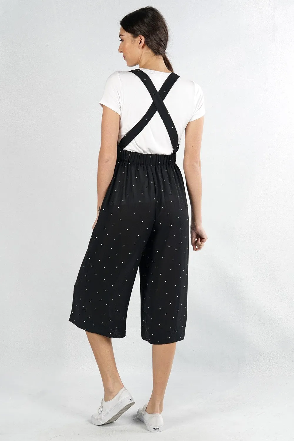 Polka Dot Apron Front Jumpsuit