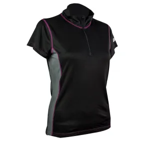 PROTECH ZIP NECK base layer TOP, Black/Grey, WOMENS