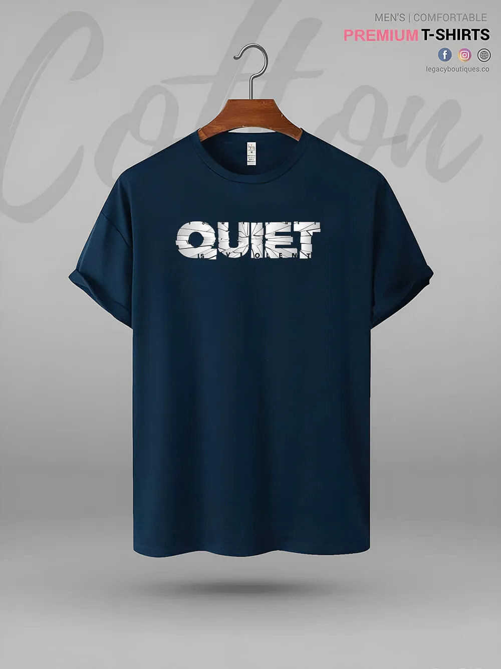 QUIET Print Great Quality Mens Tshirt In Lowest Price In Dhaka