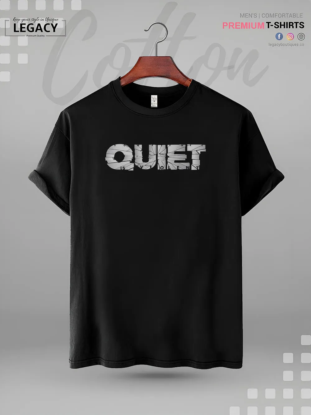 QUIET Print Great Quality Mens Tshirt In Lowest Price In Dhaka