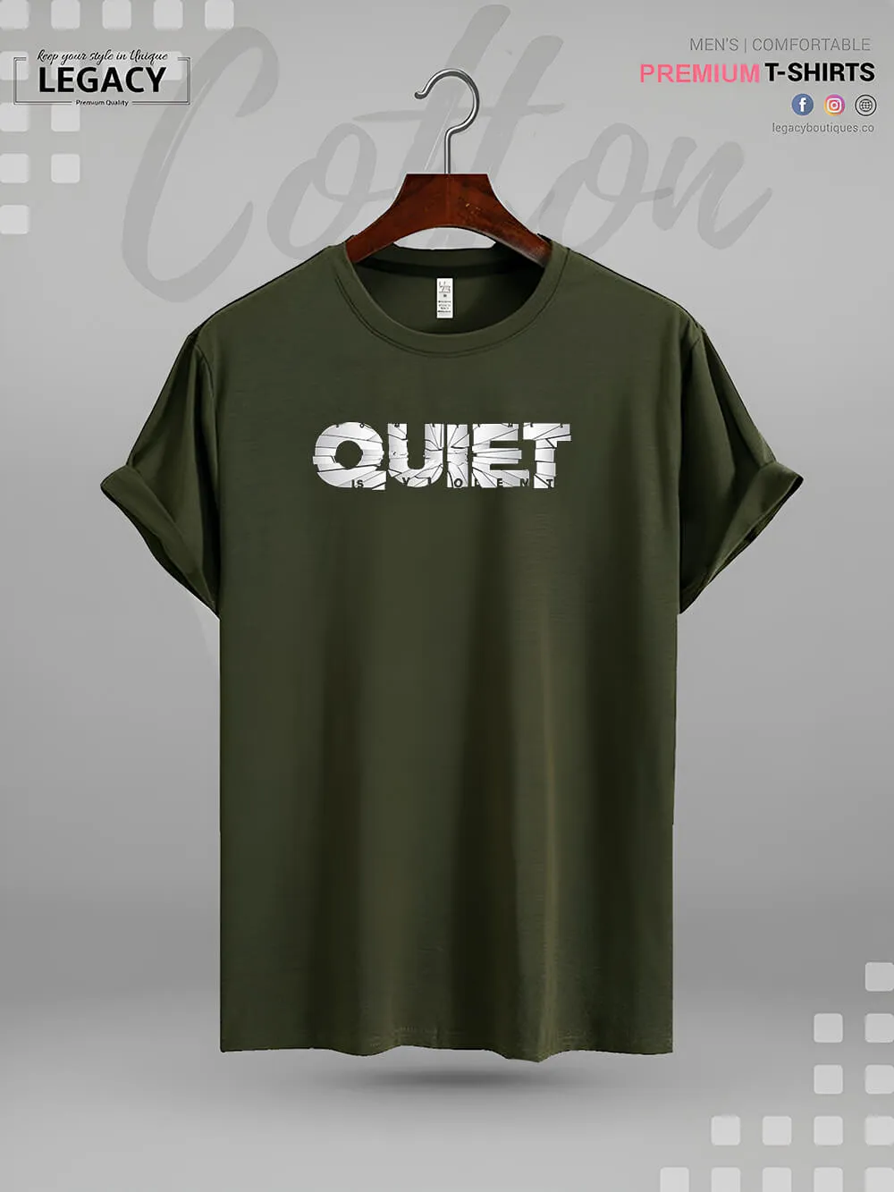 QUIET Print Great Quality Mens Tshirt In Lowest Price In Dhaka