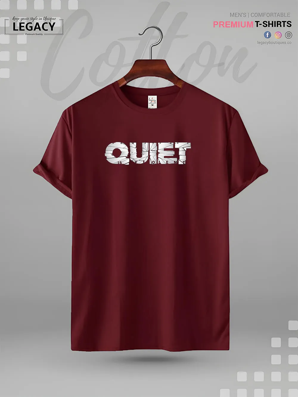 QUIET Print Great Quality Mens Tshirt In Lowest Price In Dhaka