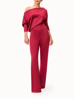 "Cleopatra" Off Shoulder Burgundy Jumpsuit