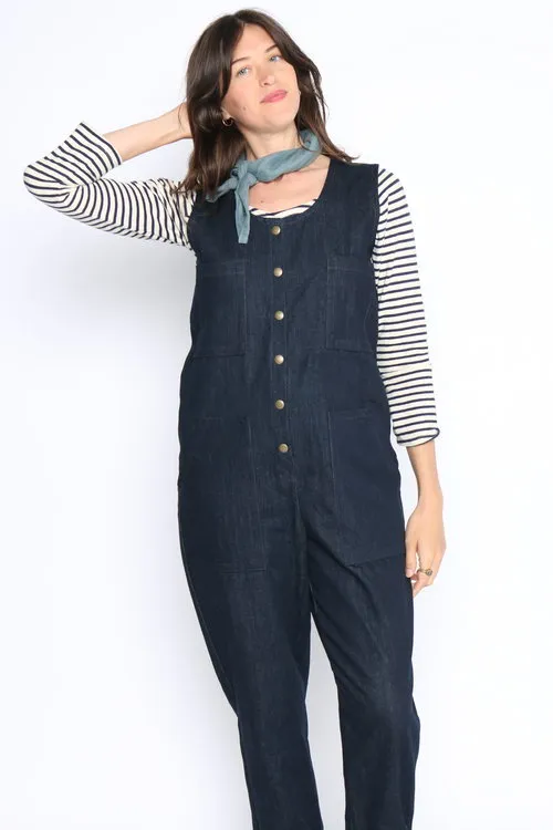 Rebel Denim Jumpsuit in Indigo Denim