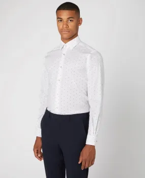 Remus Uomo Seville Tapered Long Sleeve Formal Shirt - White/Blue/Pink