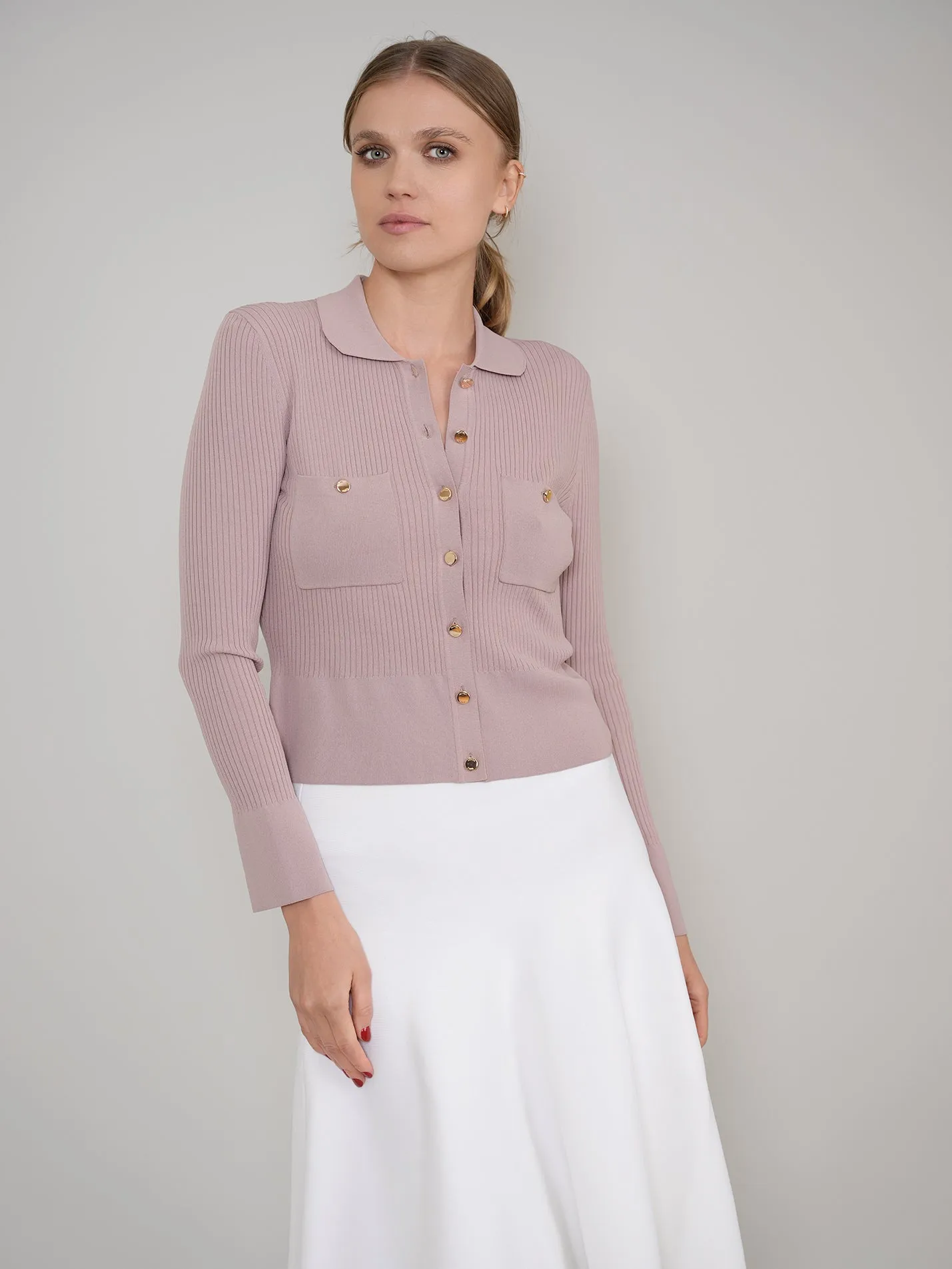 Ribbed Button Down Cardigan