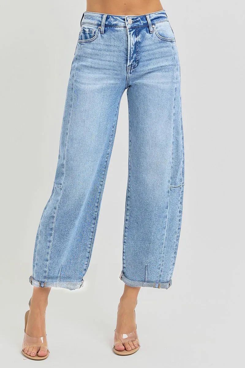 Risen Jeans - High Rise Barrel Jeans - RDP5933