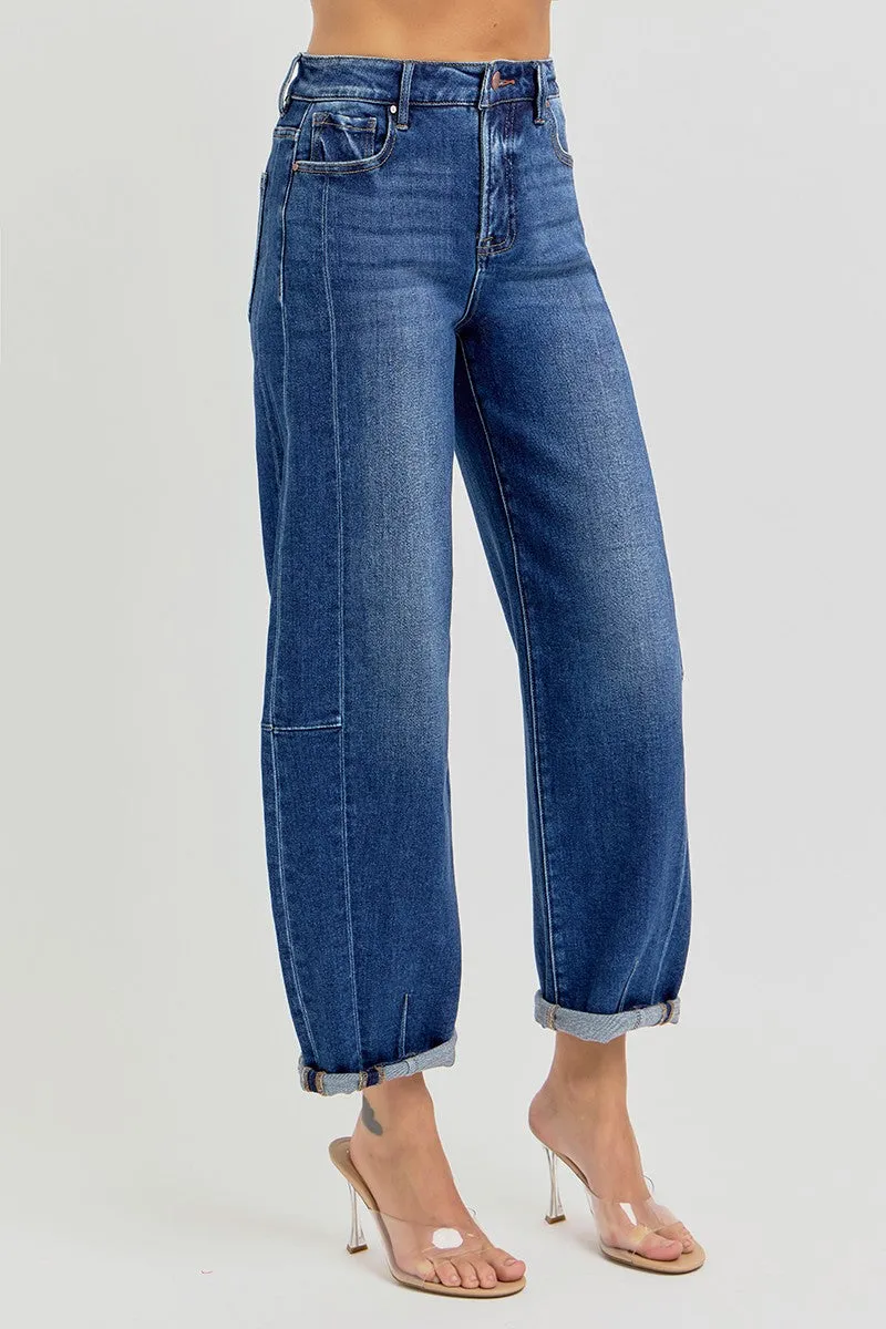 Risen Jeans - High Rise Barrel Jeans - RDP5933
