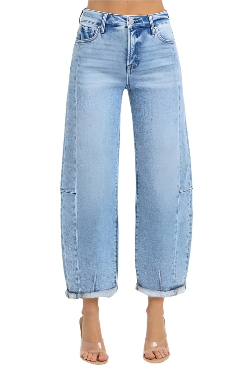 Risen Jeans - High Rise Barrel Jeans - RDP5933