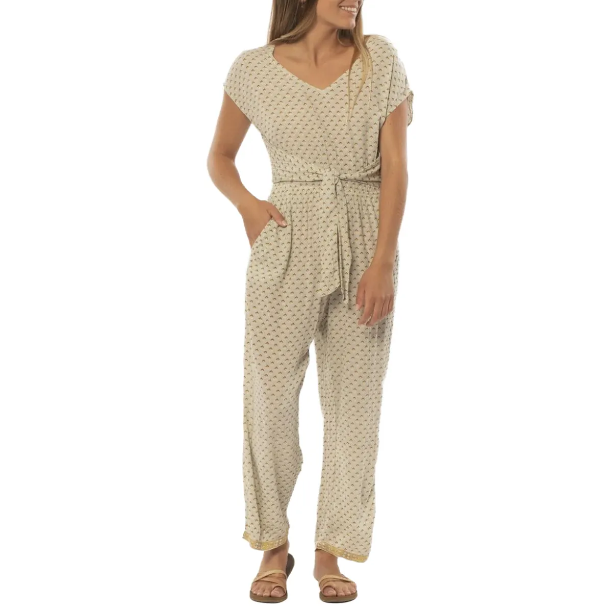Sisstrevolution Women's Kaye Woven Short Sleeve Jumpsuit