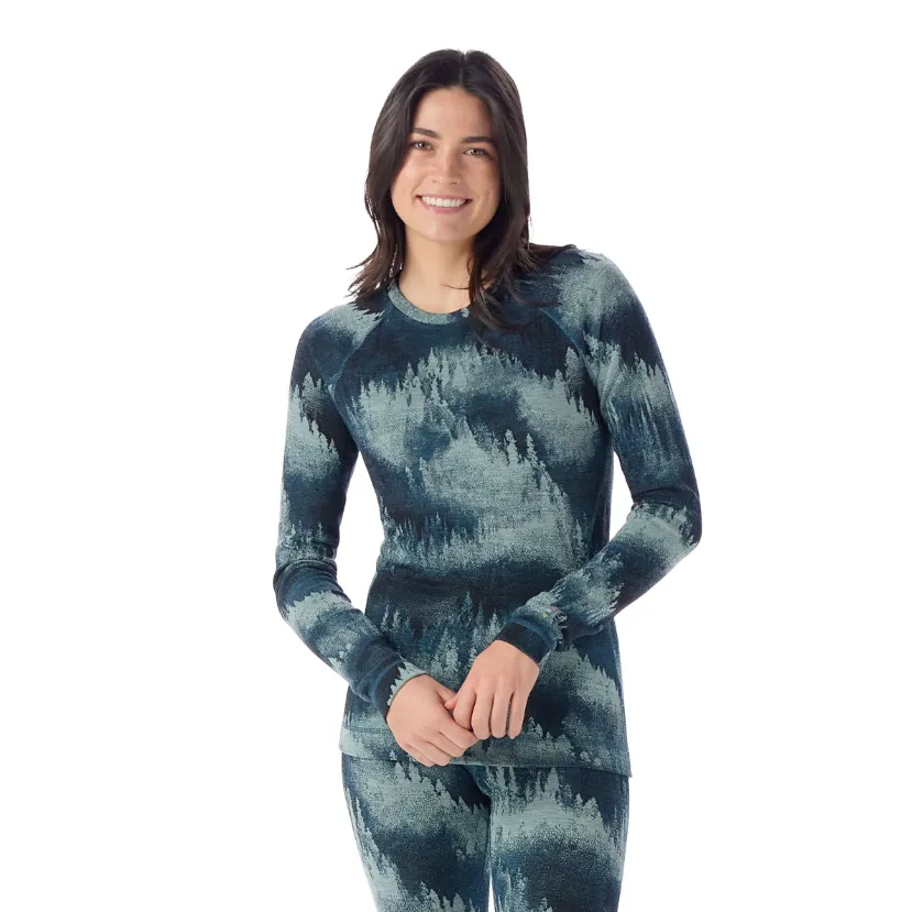 Smartwool Women's Classic Thermal Merino 250 Long Sleeve Crew Neck Base Layer Top (Twilight Foggy Pines)