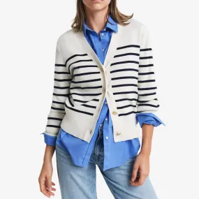 STRIPED COTTON CARDIGAN