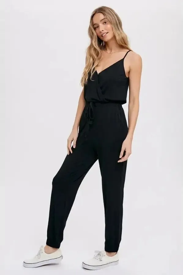 Surplice Casual Jersey Jumpsuit