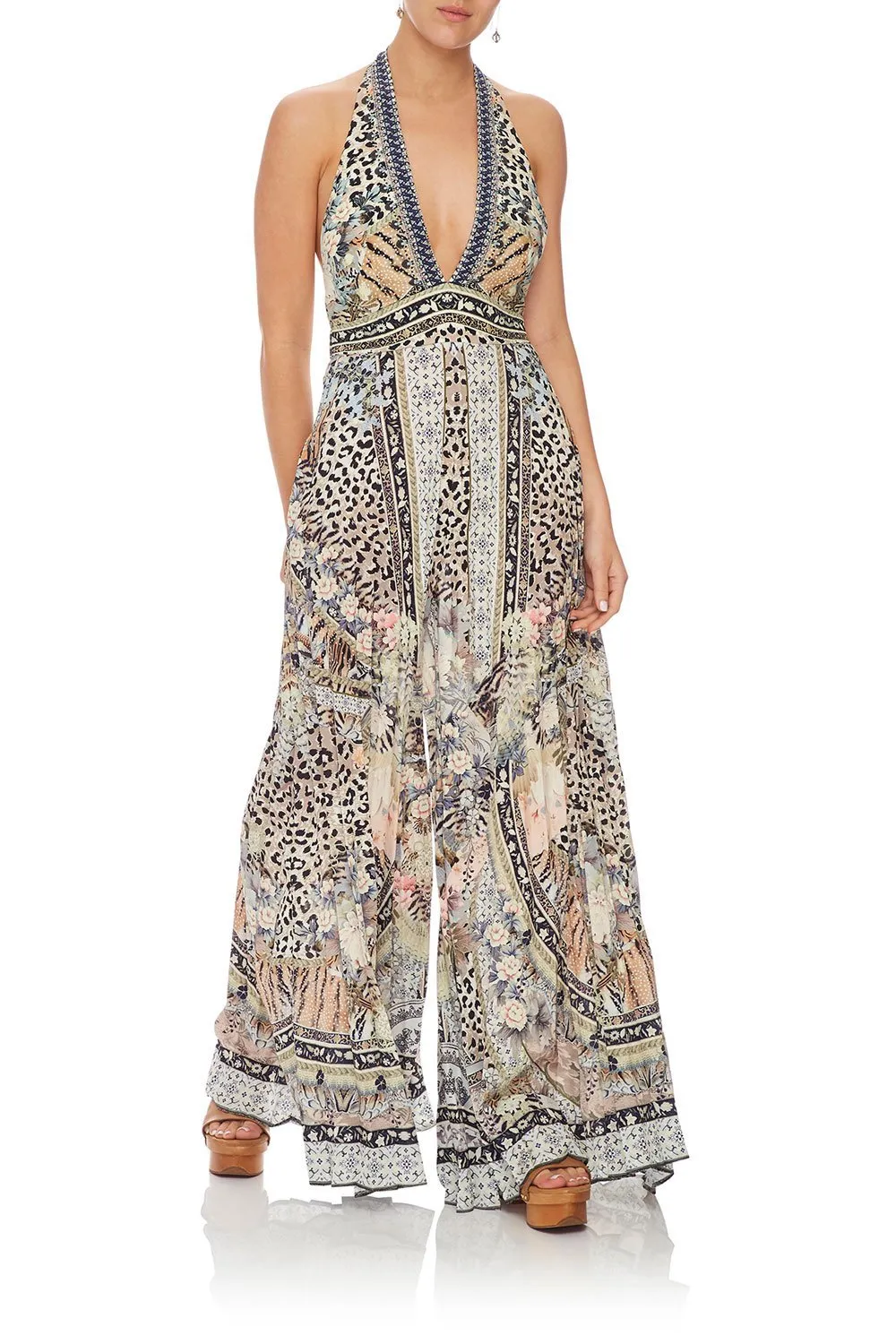 TIE NECK HALTER JUMPSUIT MOTO MAIKO