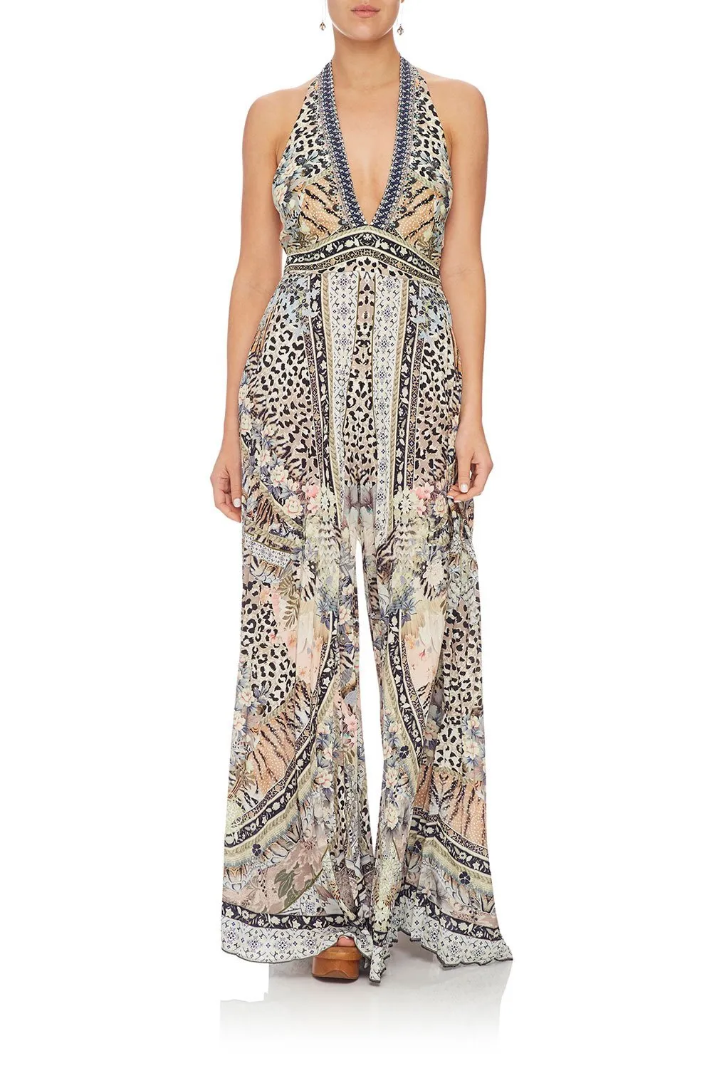 TIE NECK HALTER JUMPSUIT MOTO MAIKO