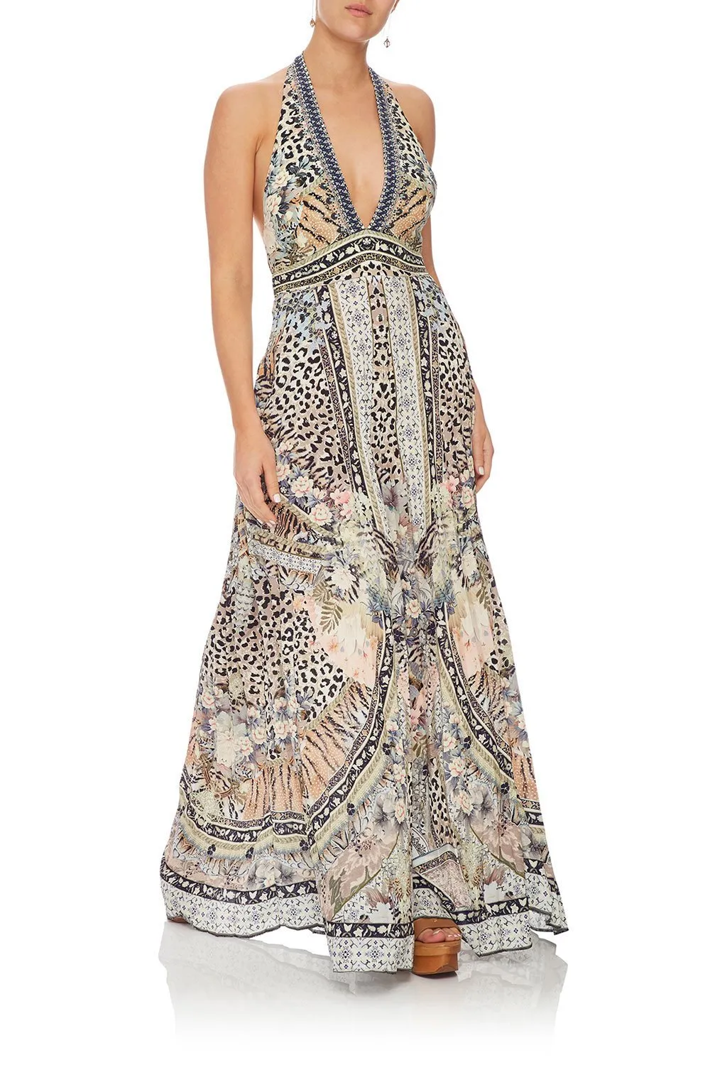 TIE NECK HALTER JUMPSUIT MOTO MAIKO
