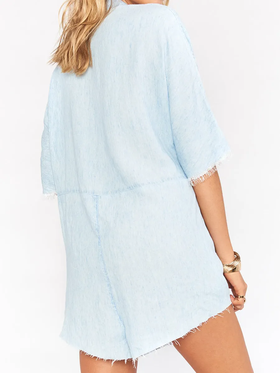 V-neck Long-sleeved Loose Casual Jumpsuit