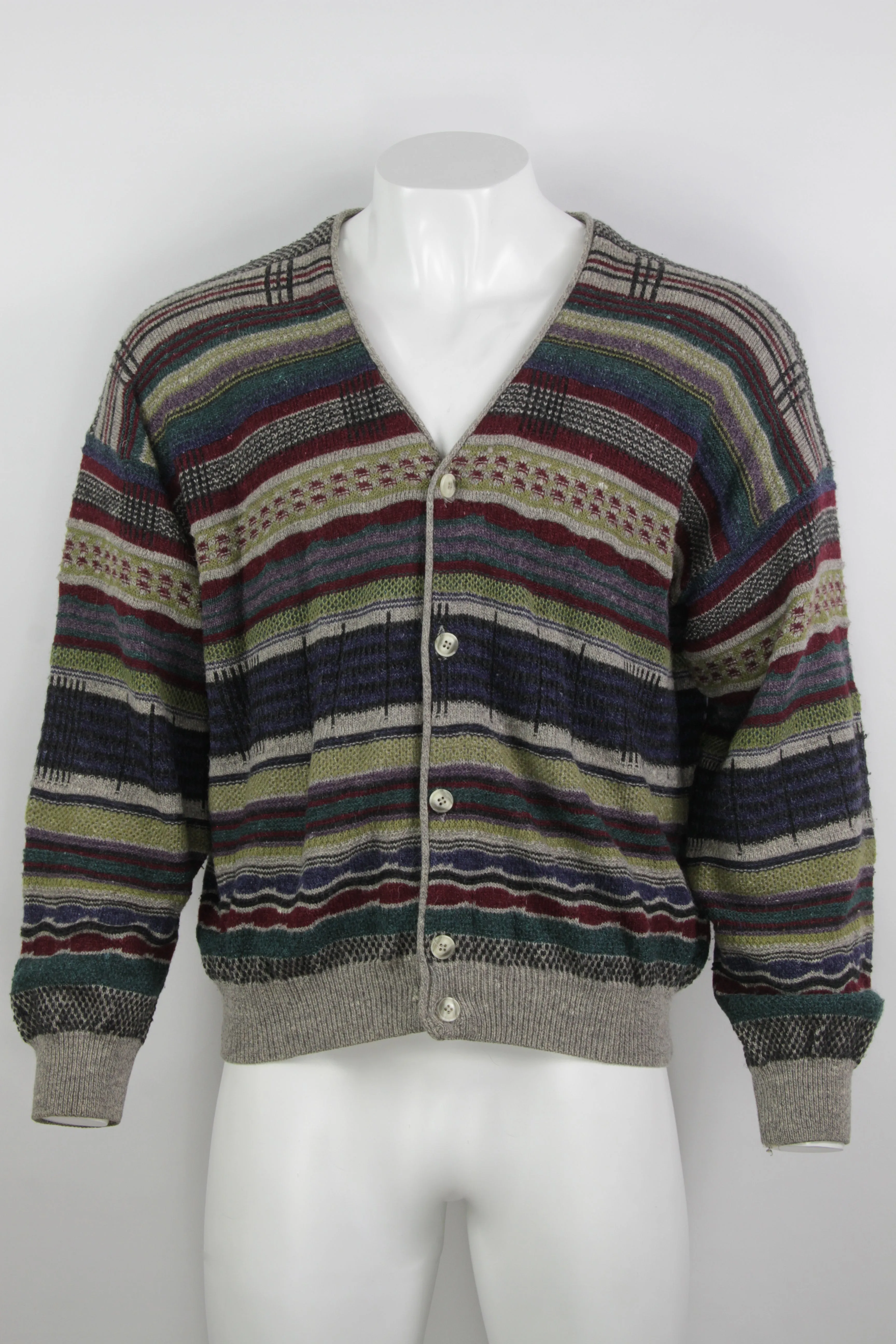 Vintage 80/90s Patterned Cardigan - L