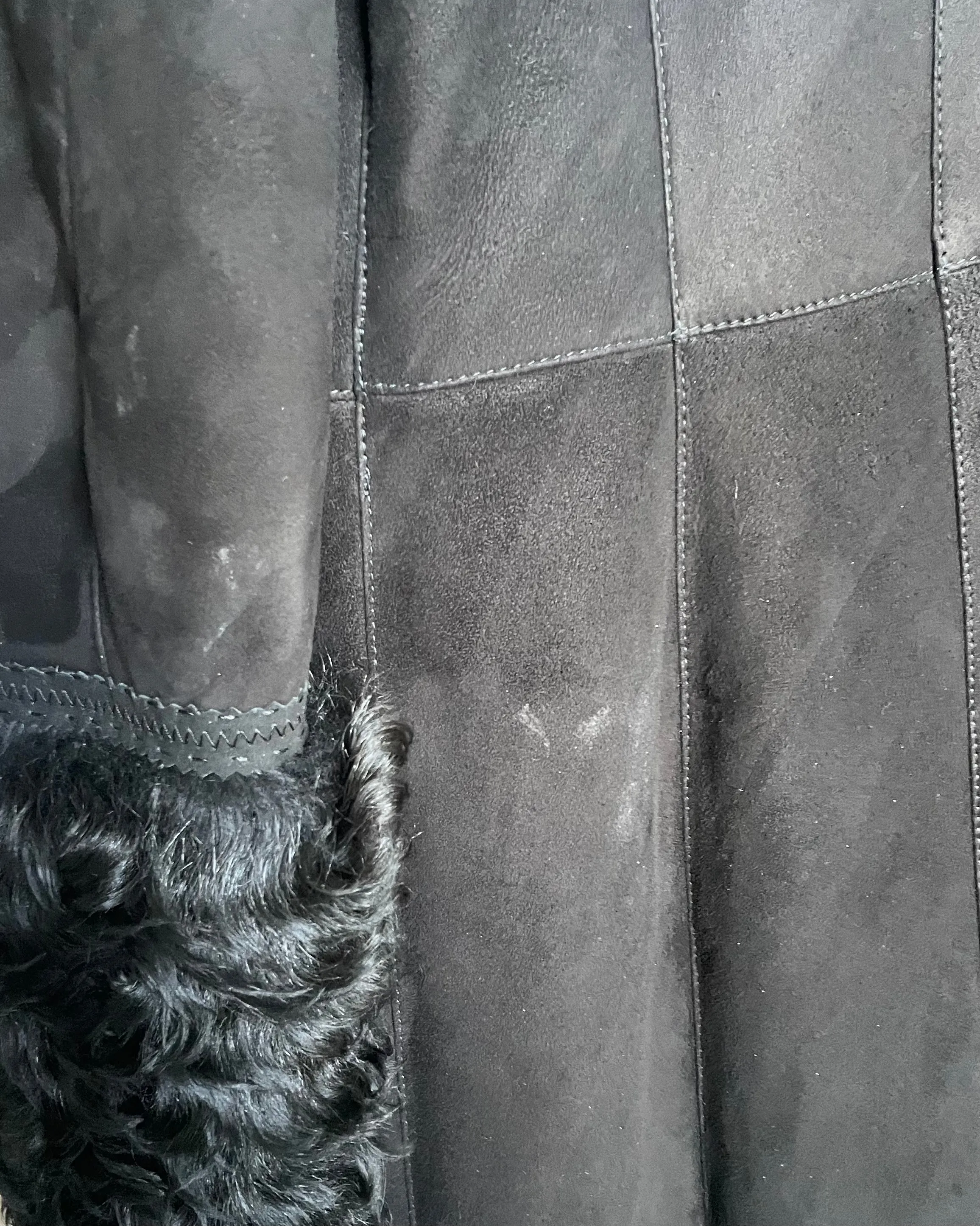 Vintage Black Shearling Coat
