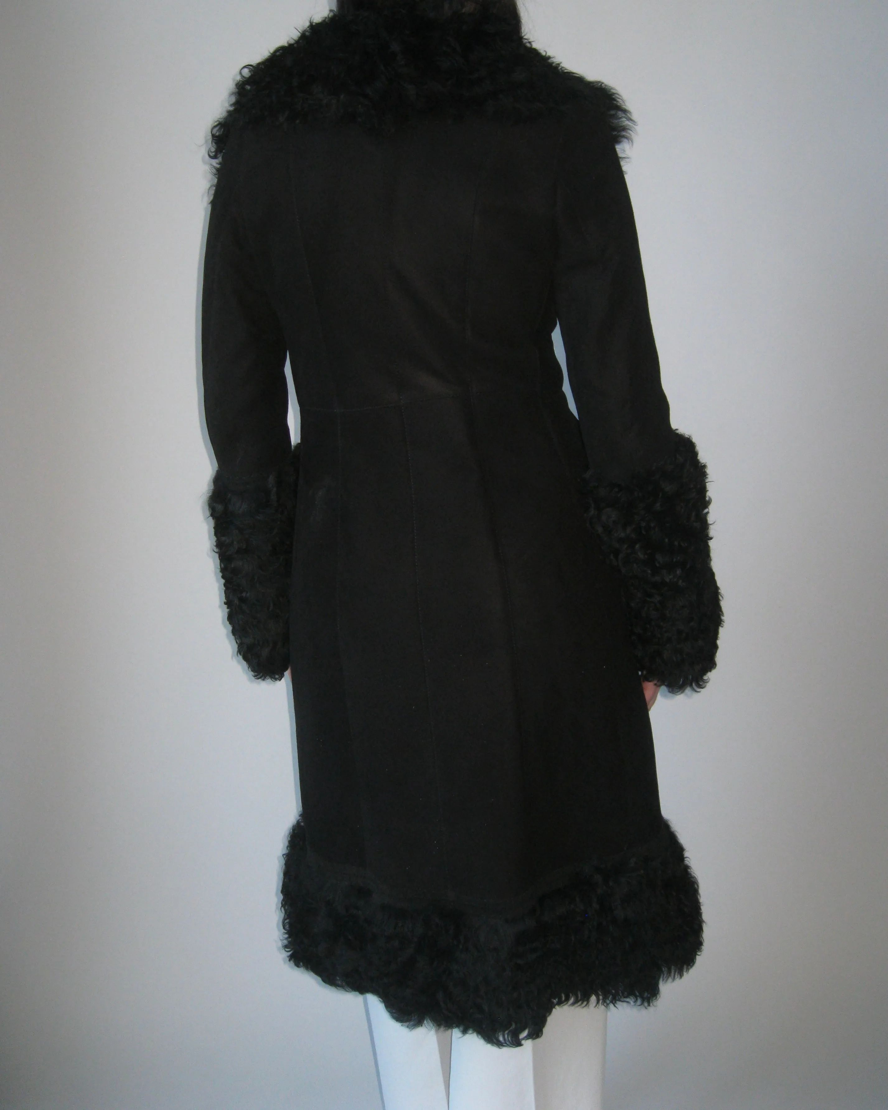 Vintage Black Shearling Coat