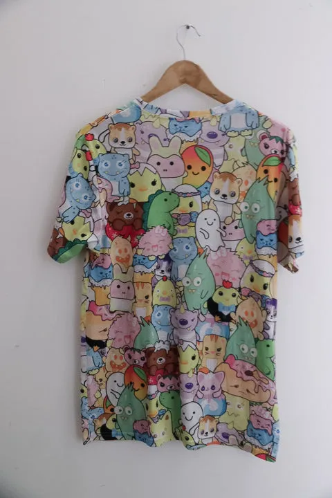 Vintage Shein kids QTfun colourful mens medium tees