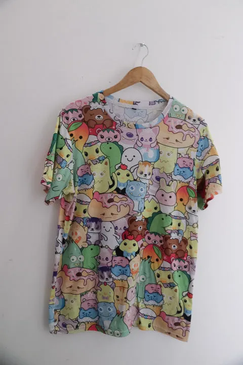 Vintage Shein kids QTfun colourful mens medium tees