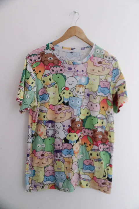 Vintage Shein kids QTfun colourful mens medium tees