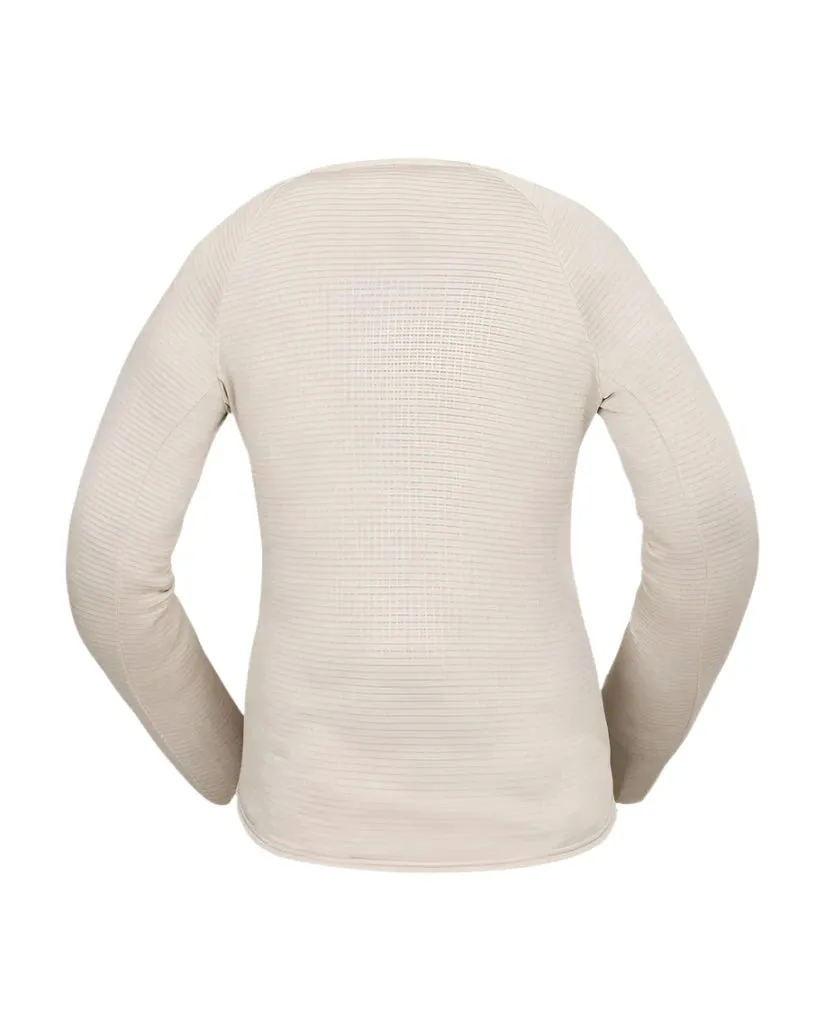 VOLCOM Women's Gridlock Crewneck Base Layer Top Stone