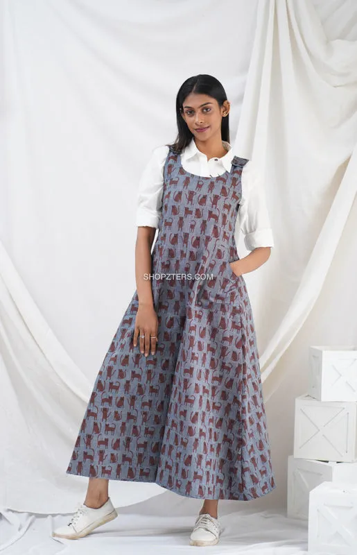 White Cotton Shirt With Denim Jumpsuit