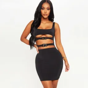 Women's Polyester Sleeveless Sheath Mini Dress