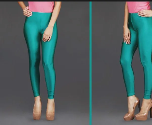 Women's Shinner lycra Leggings in Bottle GREEN color