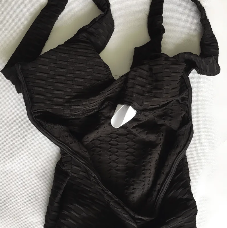 Women's Textured Open-Back Yoga Jumpsuit - SF0118