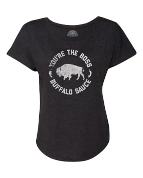 Women's You're the Boss Buffalo Sauce Scoop Neck T-Shirt