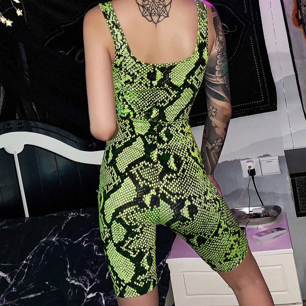 Yellow Snake Print Jumpsuit
