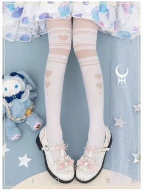 Yidhra~Enchanting Magic~Sweet Lolita Pantyhose Heart Hollow Out Thin Tights