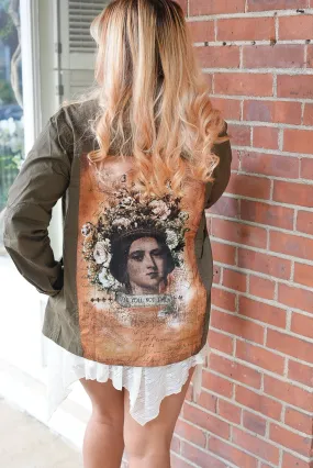 You Not Them Portrait Print Military Jacket